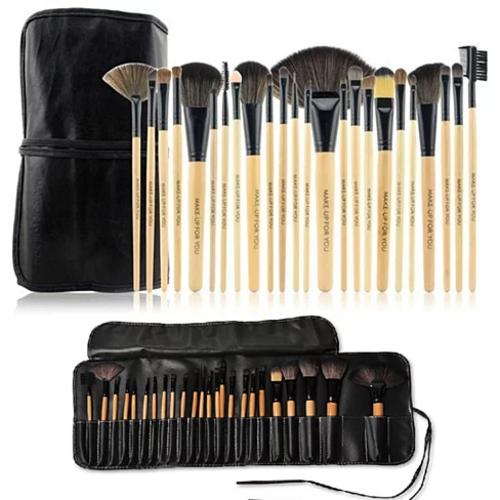 Conjunto de 24 Pincéis de Maquilhagem com Estojo