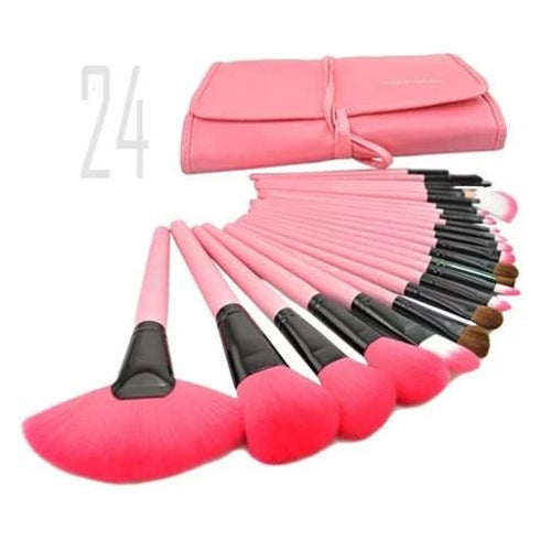 Conjunto de 24 Pincéis de Maquilhagem com Estojo