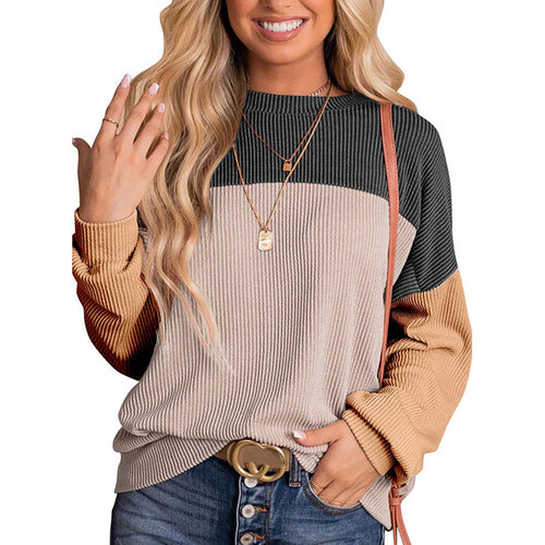 Camisola de Malha em Blocos de Cor